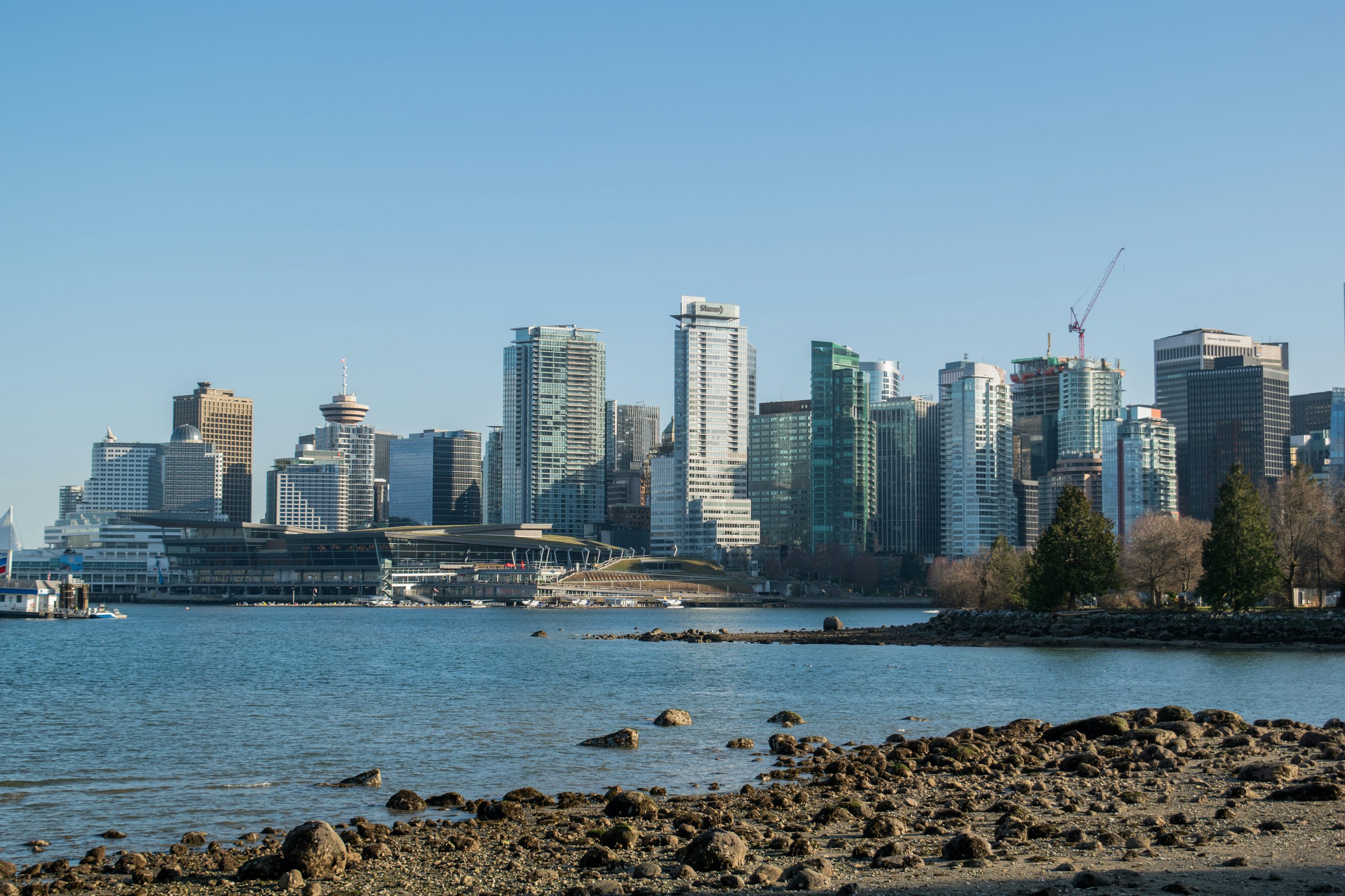 Vancouver skyline and waterfront seen from the Seawall